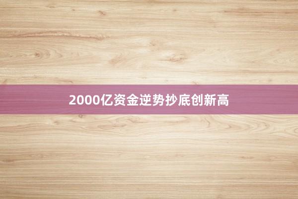 2000亿资金逆势抄底创新高