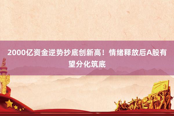 2000亿资金逆势抄底创新高！情绪释放后A股有望分化筑底