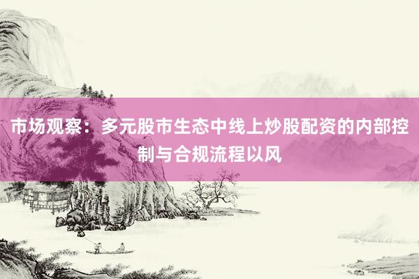 市场观察:多元股市生态中线上炒股配资的内部控制与合规流程以风