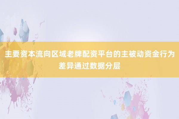 主要资本流向区域老牌配资平台的主被动资金行为差异通过数据分层