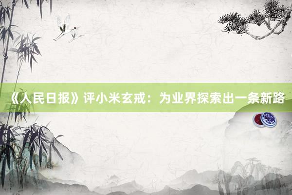 《人民日报》评小米玄戒:为业界探索出一条新路