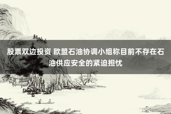 股票双边投资 欧盟石油协调小组称目前不存在石油供应安全的紧迫担忧
