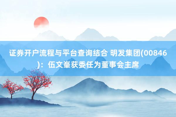 证券开户流程与平台查询结合 明发集团(00846)：伍文峯获委任为董事会主席